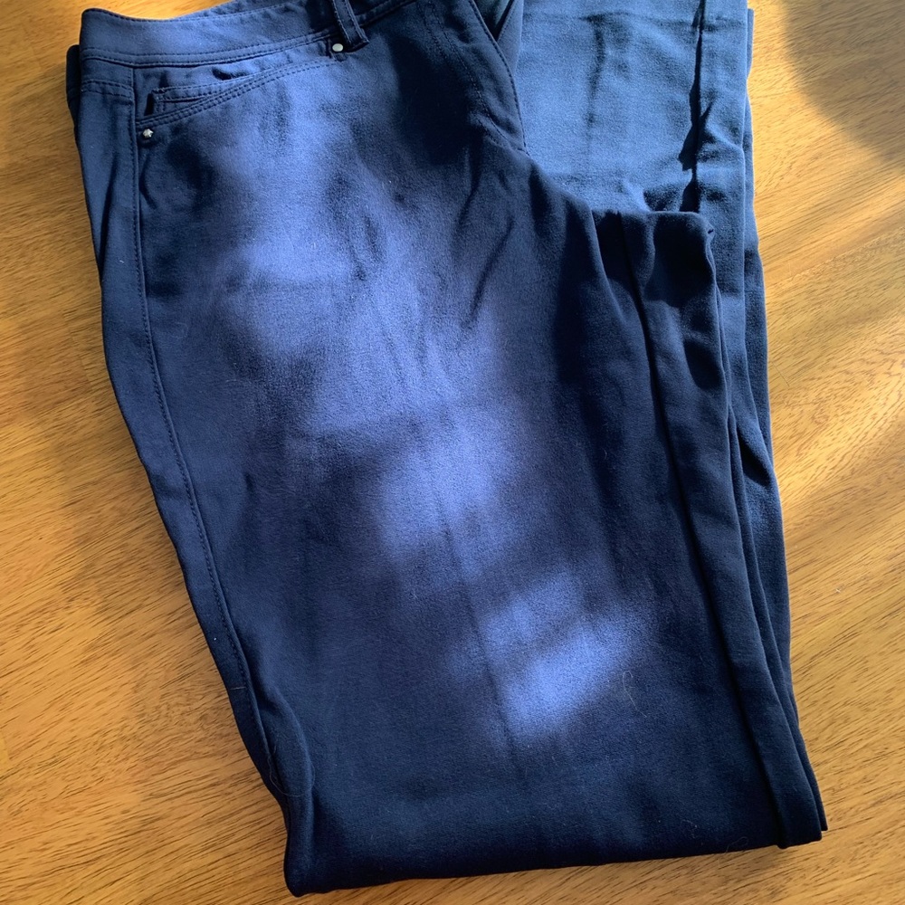 White House Black Market navy flare pants sz10R
